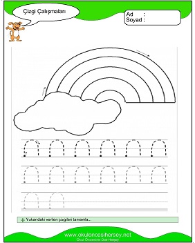 okul öncesi çizgi çalışmaları